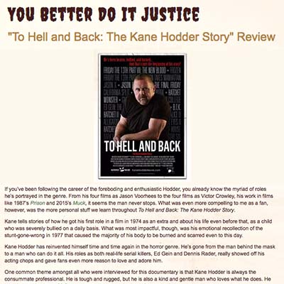 To Hell and Back: The Kane Hodder Story Review